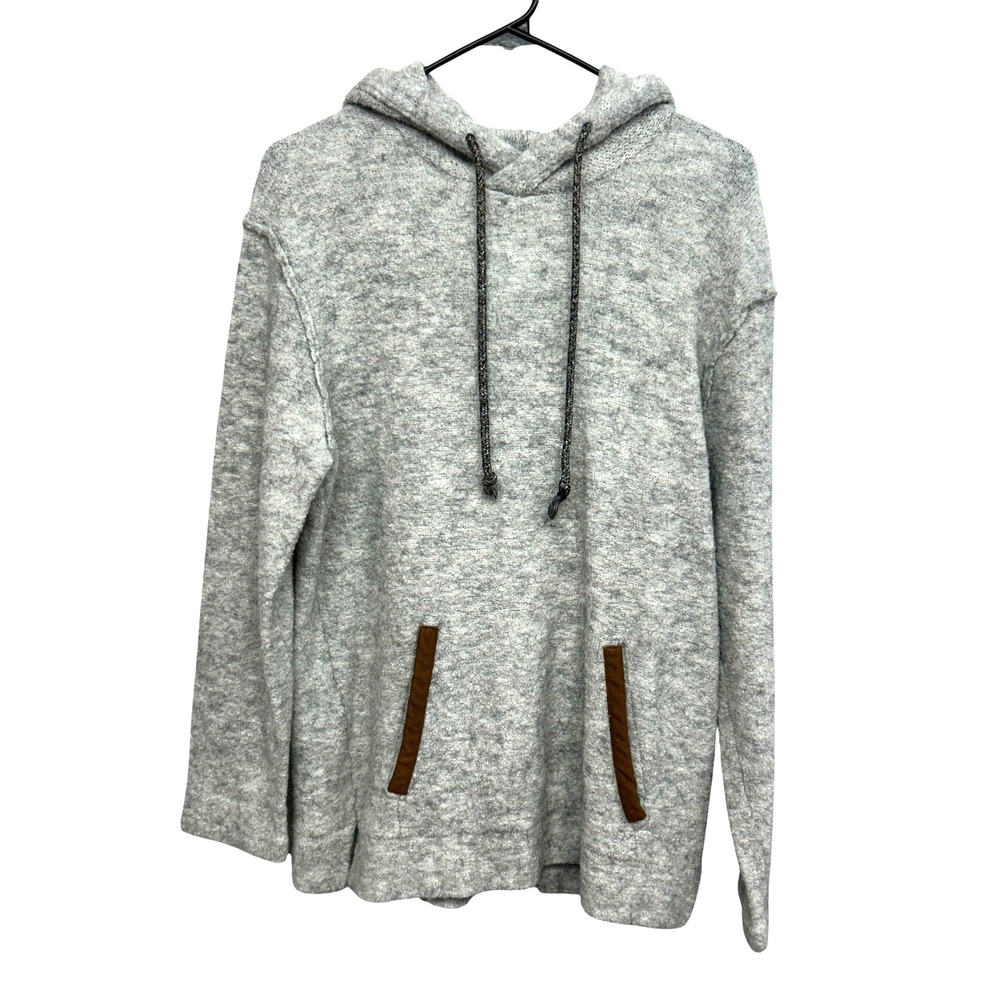 Gray Knit Hoodie M Pullover Soft Streetwear Minimalist Urban Outfitters Koto